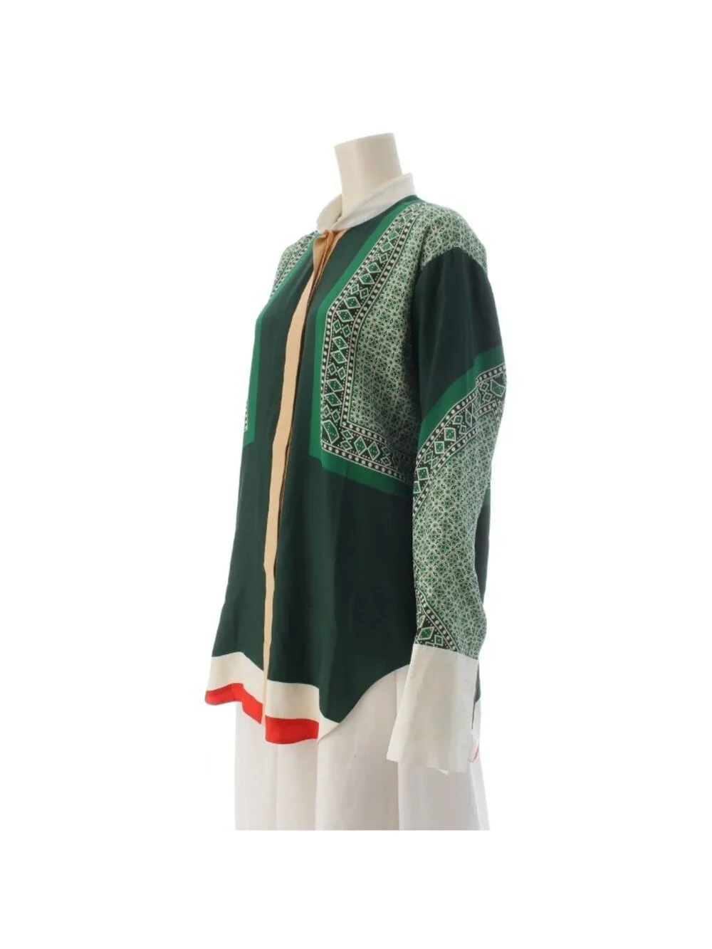 Celine Silk Phoebe Philo Runway Era All Over Pattern Dress Scarf Long Sleeve